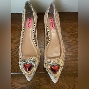 Betsy Johnson embellished flats